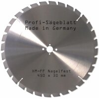 HM - Sägeblatt 450 x 30 mm 32FF