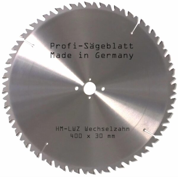 HM - LWZ-Wechsel-zahn Kreis-Säge-blatt 400 x 30 mm mit Span-abweiser