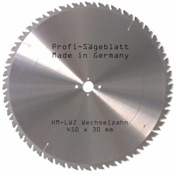 HM - LWZ-Wechselzahn Sägeblatt 450 x 30 mm mit Spanabweiser