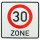 ORIGINAL Verkehrszeichen Nr. 274-1 " ANFANG ZONE 30 km/h " 60 cm Ø
