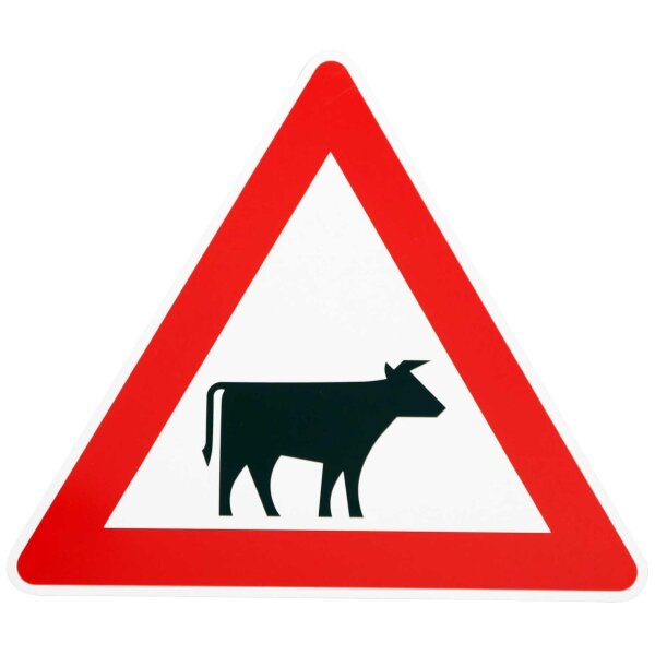 Original Verkehrszeichen Nr. 101-22 " Achtung Viehtrieb " links