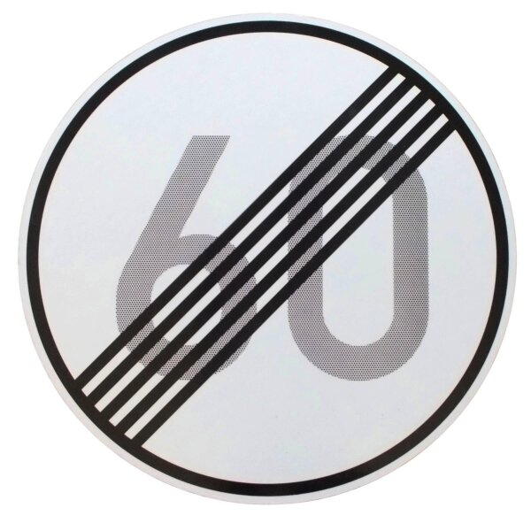 ORIGINAL Verkehrszeichen Nr. 278-60 " ENDE 60 km/h " 42 cm Ø