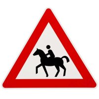 Original Verkehrszeichen Nr. 101-13 Achtung Vorsicht Reiter Aufstellung rechts