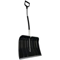 Grosse Schneeschaufel mit ergonomischen Alu-Stiel Schneeschieber 46 x 140 cm