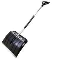 Grosse Schneeschaufel mit ergonomischen Alu-Stiel Schneeschieber 46 x 140 cm