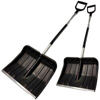 Grosse Schneeschaufel mit ergonomischen Alu-Stiel Schneeschieber 46 x 140 cm