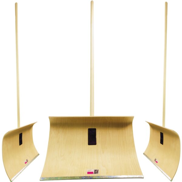 Holz-Schneeschieber mit Hartholzstiel und Patentbefestigung