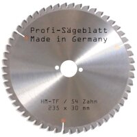 Sägeblatt 235x30mm 54TF negativ Trapez Flachzahn...