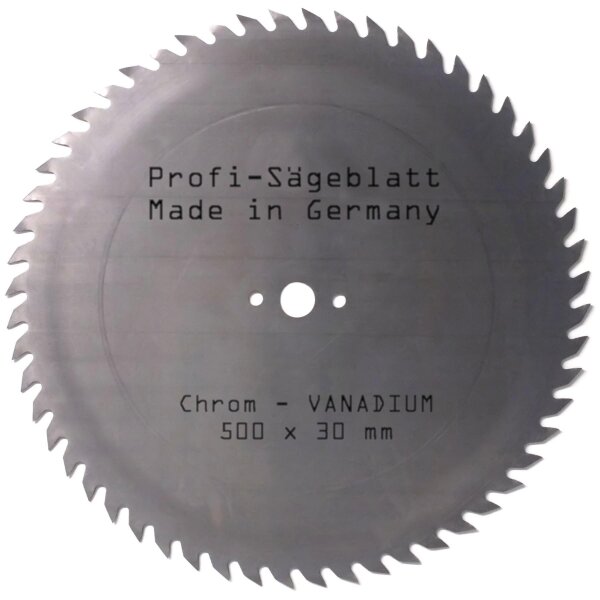 CV-Sägeblatt 500 x 30 mm 56CV Kreissägeblatt Chrom-Vanadium Krom Grobzahnform