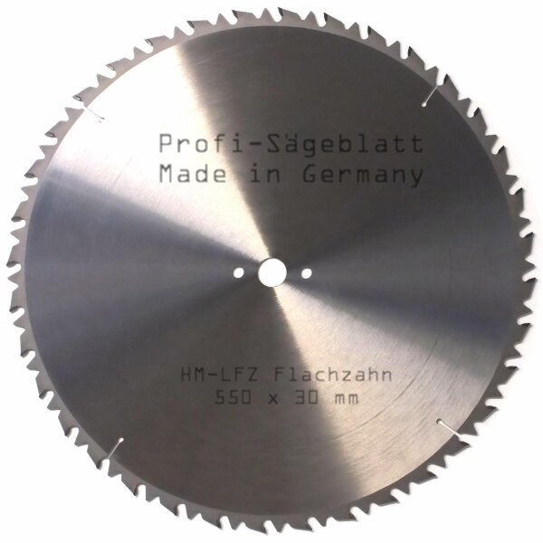 HM-Sägeblatt 550 x 30 mm 36LFZ Flachzahnung Hartmetall Kreissägeblatt Sägeblatt
