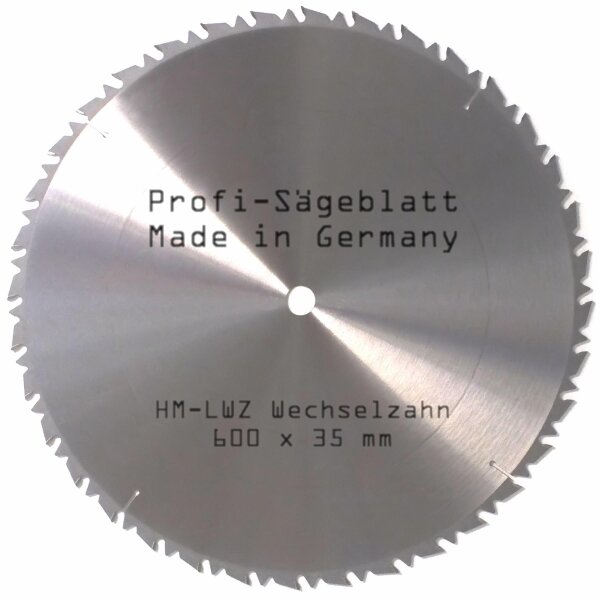 HM-Sägeblatt 600 x * 35 * mm LWZ 36Z Wechselzahn Hartmetall Kreissägeblatt Säge