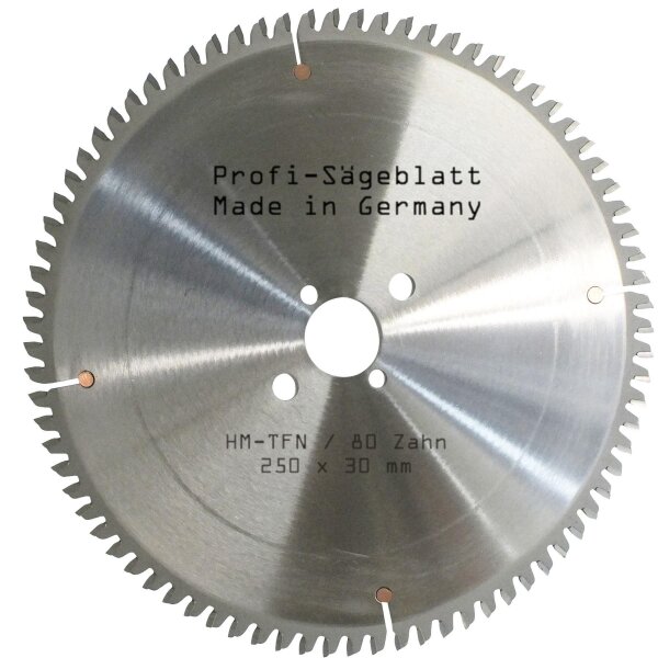 HM-Sägeblatt 250x30mm Z= 80 TFN 2,8mm NEGATIV Kreissägeblatt Trapez Flachzahn