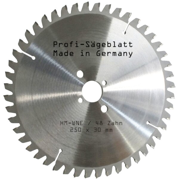 HM-Sägeblatt 250x30mm Z= 48 W NEGATIV Wechelzahn Kreissägeblatt Hartmetall Säge