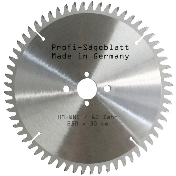HM-Sägeblatt 250x30mm Z= 60 W NEGATIV Kreissägeblatt Säge Wechselzahn Hartmetall