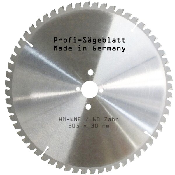 HM-Sägeblatt 305x30mm Z= 60 W NEGATIV Wechselzahn Kreissägeblatt Hartmetall Säge