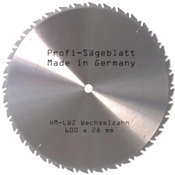 Sägeblatt LWZ 600x28 mm Hartmetall Kreissägeblatt
