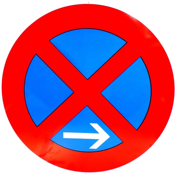 Verk.-Zeichen Nr. 283-20 600 mm, RAL Gtez. "Halteverbot (rechts)"