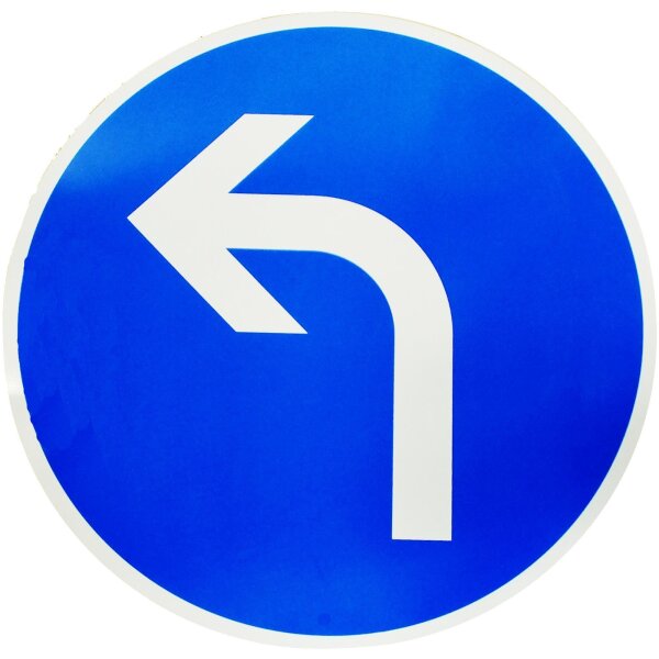 ORIGINAL Verkehrszeichen Nr. 209-10 "Vorgeschriebene Fahrtrichtung links" 420mm