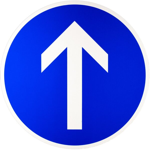 Verkehrszeichen Nr 209-30 "Vorgeschriebene Fahrtrichtung geradeaus" RA1 Schild