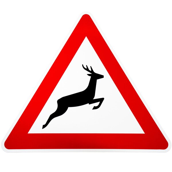 ORIGINAL Verkehrszeichen 142-20 Wild-wechsel Links RA1 630 mm Strassen-schild