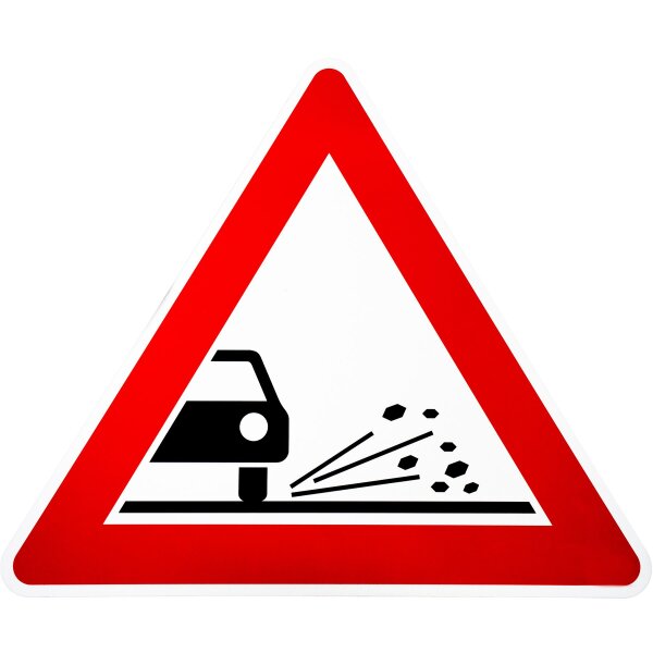 ORIGINAL Verkehrszeichen 101-52 RA1 " Splitt , Schotter " Strassenschild ACHTUNG