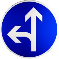 ORIGINAL Verkehrszeichen 214-10 Vorgeschriebene Fahrtrichtung gerade oder links