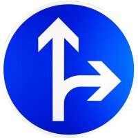 ORIGINAL Verkehrszeichen 214-20 Vorgeschriebene Fahrtrichtung gerade oder rechts