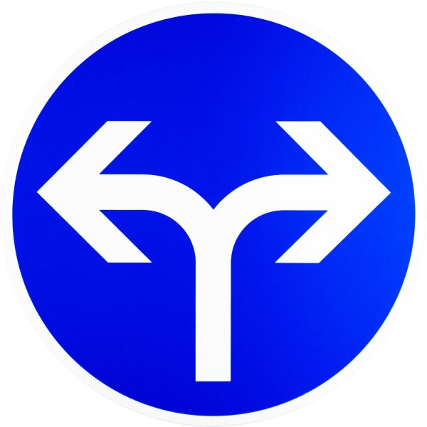 ORIGINAL Verkehrszeichen 214-30 Vorgeschriebene Fahrtrichtung rechts oder links