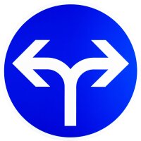 ORIGINAL Verkehrszeichen 214-30 Vorgeschriebene Fahrtrichtung rechts oder links