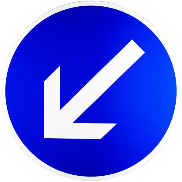 ORIGINAL Verkehrszeichen Nr 222-10 " Vorgeschriebene Vorbeifahrt links vorbei "