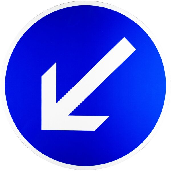 ORIGINAL Verkehrszeichen Nr 222-10 " Vorgeschriebene Vorbeifahrt links vorbei "