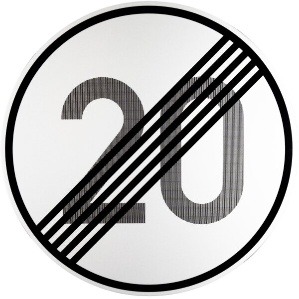 ORIGINAL Schild 278-20 Ende der zulässigen Höchstgeschwindigkeit 20 km/h 600 mm