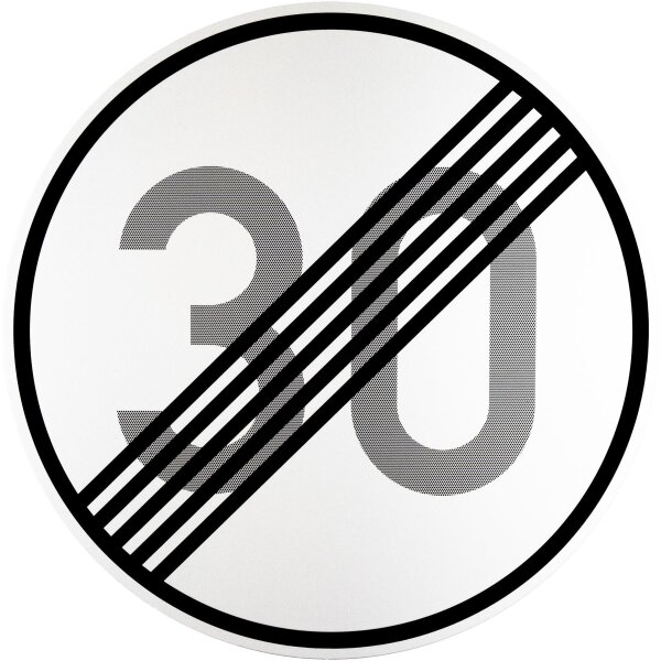 ORIGINAL Schild 278-30 Ende der zulässigen Höchstgeschwindigkeit 30 km/h 600 mm