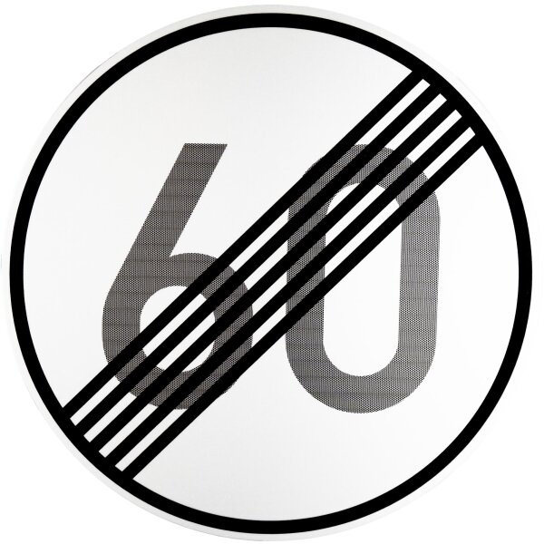 ORIGINAL Schild 278-60 Ende der zulässigen Höchstgeschwindigkeit 60 km/h 600 mm