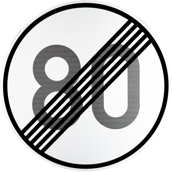 ORIGINAL Schild 278-80 Ende der zulässigen Höchstgeschwindigkeit 80 km/h 600 mm