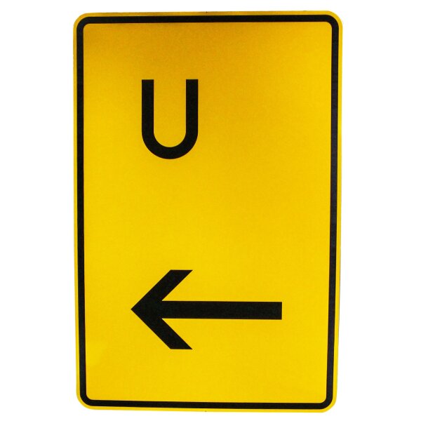 ORIGINAL Verkehrszeichen 455.1-11 Umleitung Fortsetzung Ankündigung links Schild