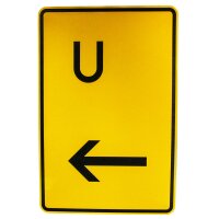 ORIGINAL Verkehrszeichen 455.1-11 Umleitung Fortsetzung Ankündigung links Schild