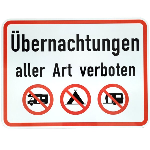 ORIGINAL Verkehrszeichen Übernachtungen aller Art verboten