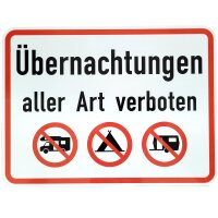 ORIGINAL Verkehrszeichen Übernachtungen aller Art verboten