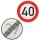 Verkehrszeichen Ende 39 km/h und Beginn 40 km/h zum Geburtstag !