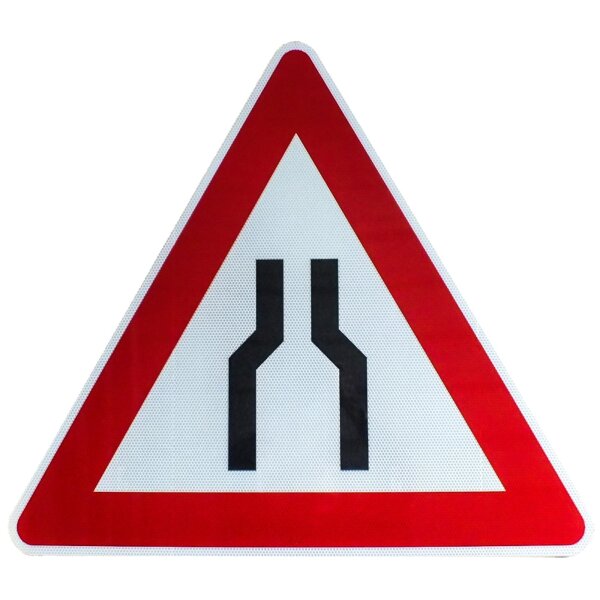 ORIGINAL Verkehrsschild Nr 120 " Verengte Fahrbahn " RA2 Strassenschild 900 mm