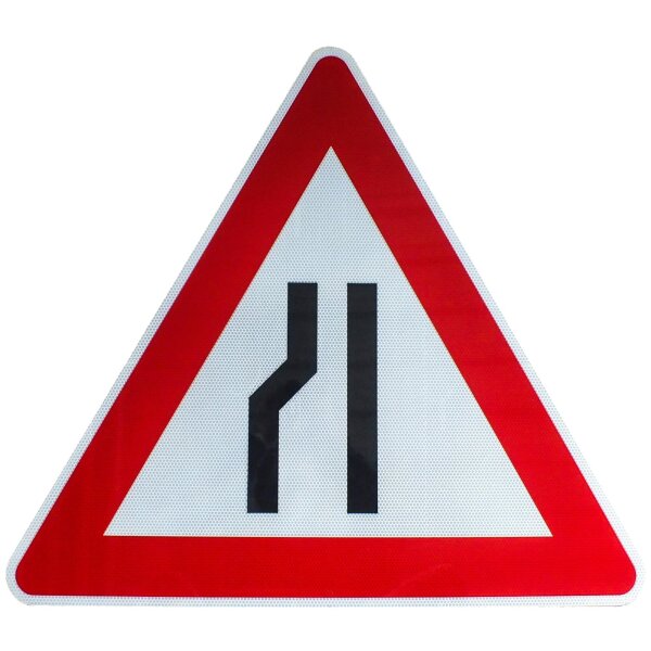 ORIGINAL Verkehrsschild 121-20 verengte Fahrbahn links 900 mm Schild RA2