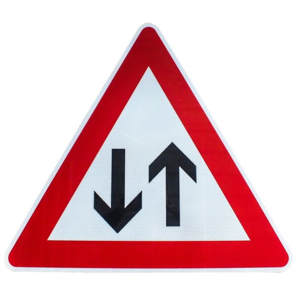 ORIGINAL Verkehrsschild Nr 125 " Gegenverkehr " 900 mm Straßenschild RA2 Schild