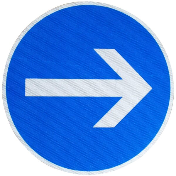 ORIGINAL Verkehrsschild 211 600 mm Vorgeschriebene Fahrtrichtung hier rechts