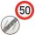 Verkehrszeichen Ende 49 km/h und Beginn 50 km/h zum Geburtstag !