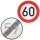 Verkehrszeichen Ende 59 km/h und Beginn 60 km/h zum Geburtstag !