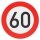 Verkehrszeichen Ende 50 km/h und Beginn 60 km/h zum Geburtstag !