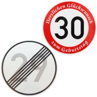 Verkehrszeichen Ende 29 km/h und Beginn 30 km/h mit...