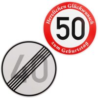 Verkehrszeichen Ende 40 km/h und Beginn 50 km/h mit...