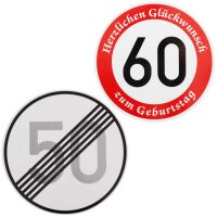 Verkehrszeichen Ende 50 km/h und Beginn 60 km/h mit...